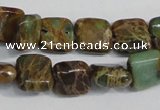 CNI37 15.5 inches 6*6mm square natural imperial jasper beads