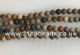 CNI377 15.5 inches 8mm round matte American picture jasper beads