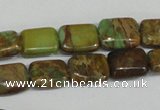 CNI39 15.5 inches 6*8mm rectangle natural imperial jasper beads