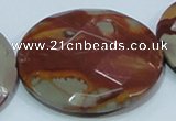 CNJ03 15.5 inches 50mm faceted coin natural noreena jasper beads