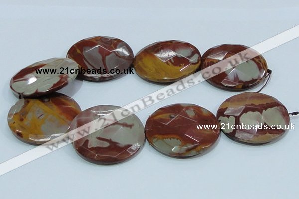 CNJ03 15.5 inches 50mm faceted coin natural noreena jasper beads