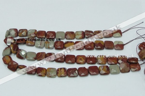 CNJ15 15.5 inches 15*15mm faceted square natural noreena jasper beads