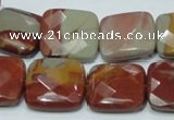 CNJ16 15.5 inches 20*20mm faceted square natural noreena jasper beads