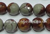 CNJ18 15.5 inches 14mm faceted round natural noreena jasper beads