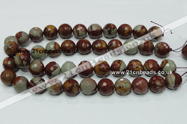 CNJ20 15.5 inches 18mm faceted round natural noreena jasper beads