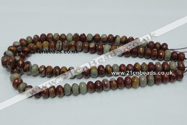 CNJ22 15.5 inches 8*12mm faceted rondelle natural noreena jasper beads