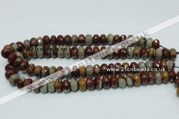 CNJ23 15.5 inches 8*14mm faceted rondelle natural noreena jasper beads