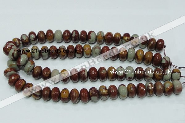 CNJ24 15.5 inches 10*16mm faceted rondelle natural noreena jasper beads