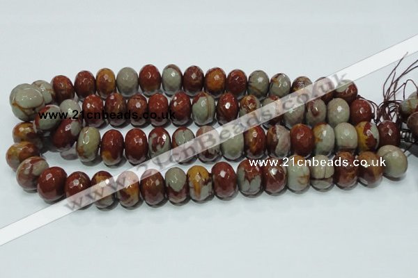 CNJ25 15.5 inches 12*18mm faceted rondelle natural noreena jasper beads