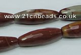 CNJ30 15.5 inches 10*30mm faceted rice natural noreena jasper beads