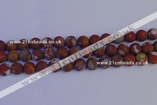 CNJ305 15.5 inches 14mm round matte noreena jasper beads wholesale