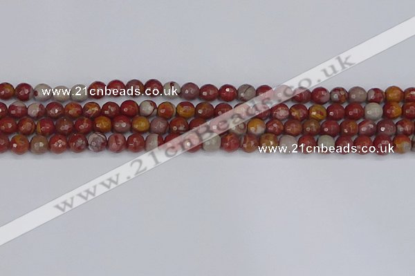 CNJ309 15.5 inches 6mm faceted round noreena jasper beads