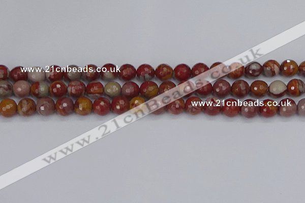 CNJ310 15.5 inches 8mm faceted round noreena jasper beads