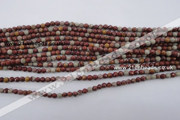 CNJ35 15.5 inches 4mm faceted round noreena jasper beads