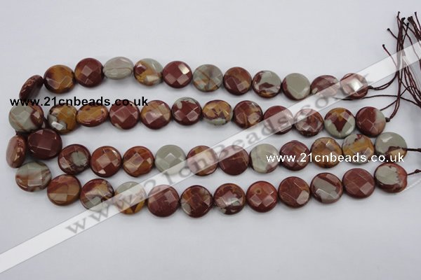 CNJ44 15.5 inches 16mm faceted coin noreena jasper beads