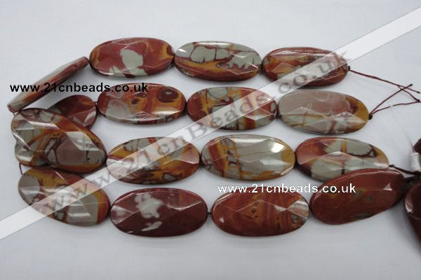 CNJ53 15.5 inches 25*50mm faceted oval noreena jasper beads