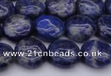 CNL1105 15.5 inches 10mm flat round lapis lazuli gemstone beads