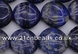 CNL1108 15.5 inches 16mm flat round lapis lazuli gemstone beads