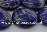 CNL1111 15.5 inches 25mm flat round lapis lazuli gemstone beads