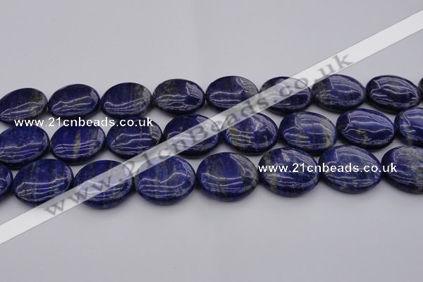 CNL1111 15.5 inches 25mm flat round lapis lazuli gemstone beads