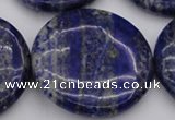 CNL1114 15.5 inches 40mm flat round lapis lazuli gemstone beads