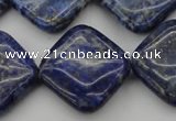 CNL1136 15.5 inches 20*20mm diamond lapis lazuli gemstone beads