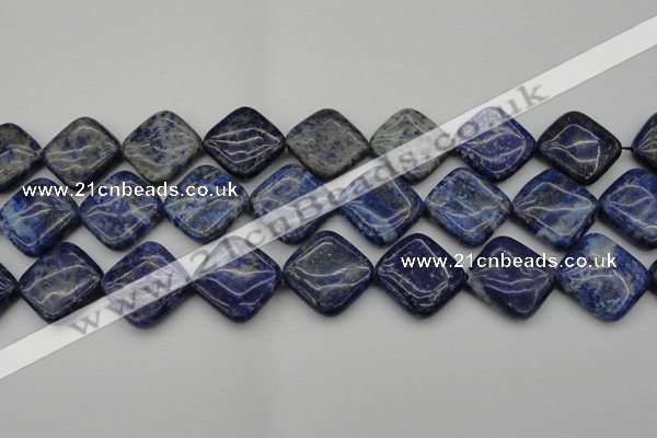 CNL1136 15.5 inches 20*20mm diamond lapis lazuli gemstone beads