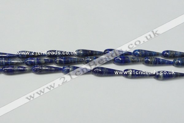 CNL1271 15.5 inches 10*35mm teardrop natural lapis lazuli beads