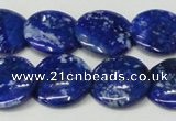 CNL1302 15.5 inches 20mm flat round natural lapis lazuli beads