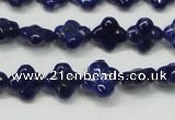 CNL1305 15.5 inches 10mm carved flower natural lapis lazuli beads