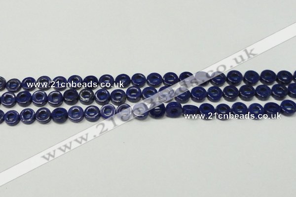 CNL1308 15.5 inches 10mm donut natural lapis lazuli beads