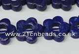 CNL1310 15.5 inches 16mm carved flower natural lapis lazuli beads