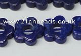 CNL1311 15.5 inches 18mm carved flower natural lapis lazuli beads