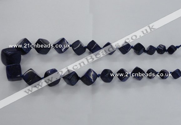 CNL1517 15.5 inches 8*8mm - 18*18mm cube lapis lazuli gemstone beads