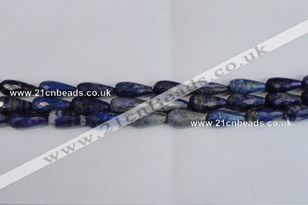 CNL1607 15.5 inches 12*25mm faceted teardrop lapis lazuli beads