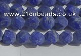 CNL1665 15.5 inches 6mm faceted nuggets matte lapis lazuli beads