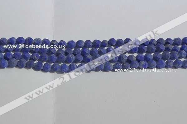 CNL1665 15.5 inches 6mm faceted nuggets matte lapis lazuli beads