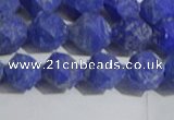 CNL1666 15.5 inches 8mm faceted nuggets matte lapis lazuli beads