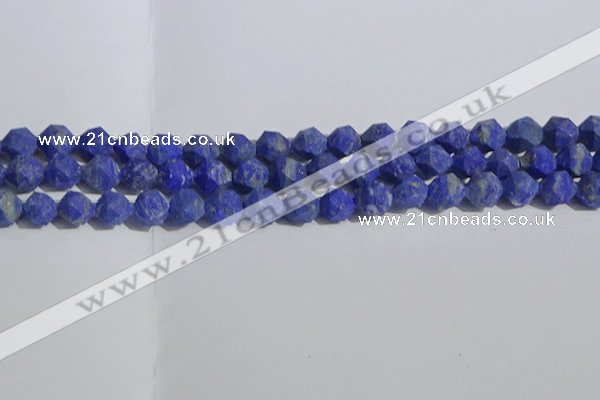 CNL1666 15.5 inches 8mm faceted nuggets matte lapis lazuli beads