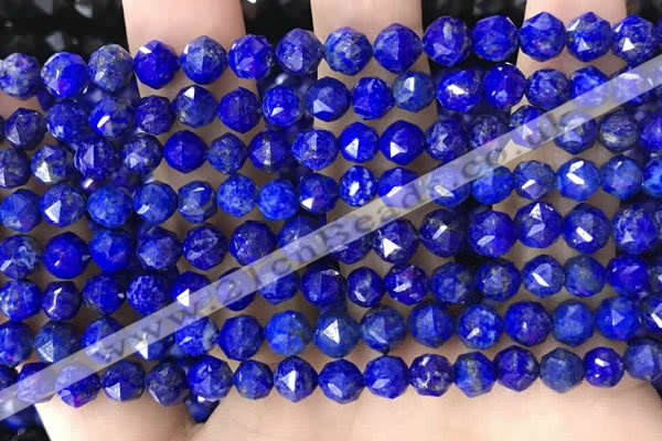 CNL1718 15.5 inches 6mm faceted nuggets lapis lazuli beads