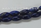 CNL235 15.5 inches 6*12mm rice natural lapis lazuli beads wholesale