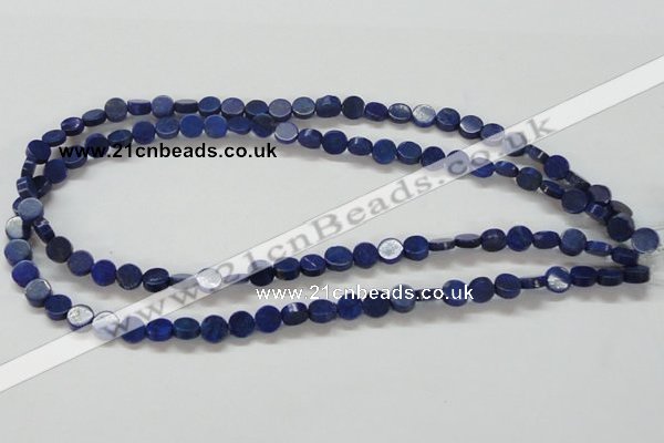 CNL240 15.5 inches 8mm coin natural lapis lazuli beads wholesale