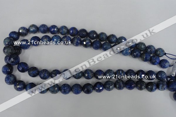 CNL416 15.5 inches 12mm faceted round natural lapis lazuli gemstone beads