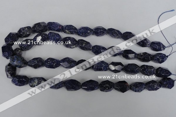 CNL441 15.5 inches 12*20mm faceted nuggets natural lapis lazuli beads