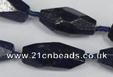 CNL442 15.5 inches 13*30mm faceted nuggets natural lapis lazuli beads