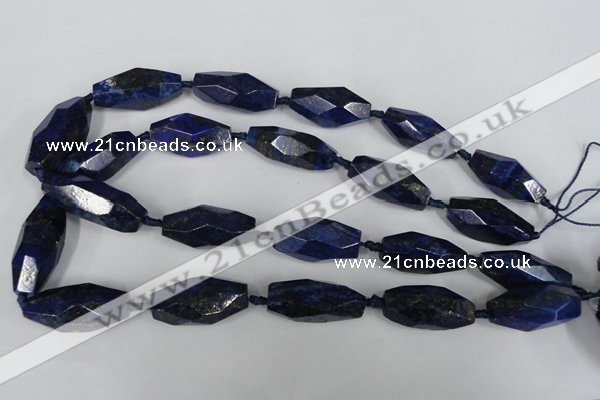 CNL443 15.5 inches 13*30mm faceted nuggets natural lapis lazuli beads