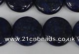 CNL456 15.5 inches 20mm flat round natural lapis lazuli beads