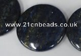 CNL459 15.5 inches 30mm flat round natural lapis lazuli beads