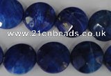 CNL473 15.5 inches 16mm faceted coin natural lapis lazuli beads