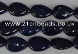 CNL501 15.5 inches 10*14mm flat teardrop natural lapis lazuli beads